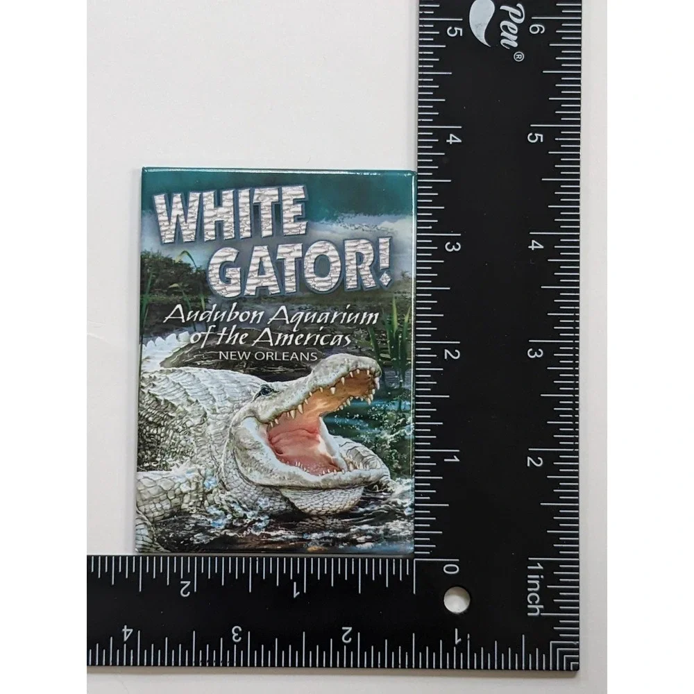 Vintage Audubon Aquarium of the Americas Magnet New Orleans LA White Gator Bayou